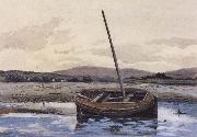 William Stott of Oldham Boat at Low Tide painting